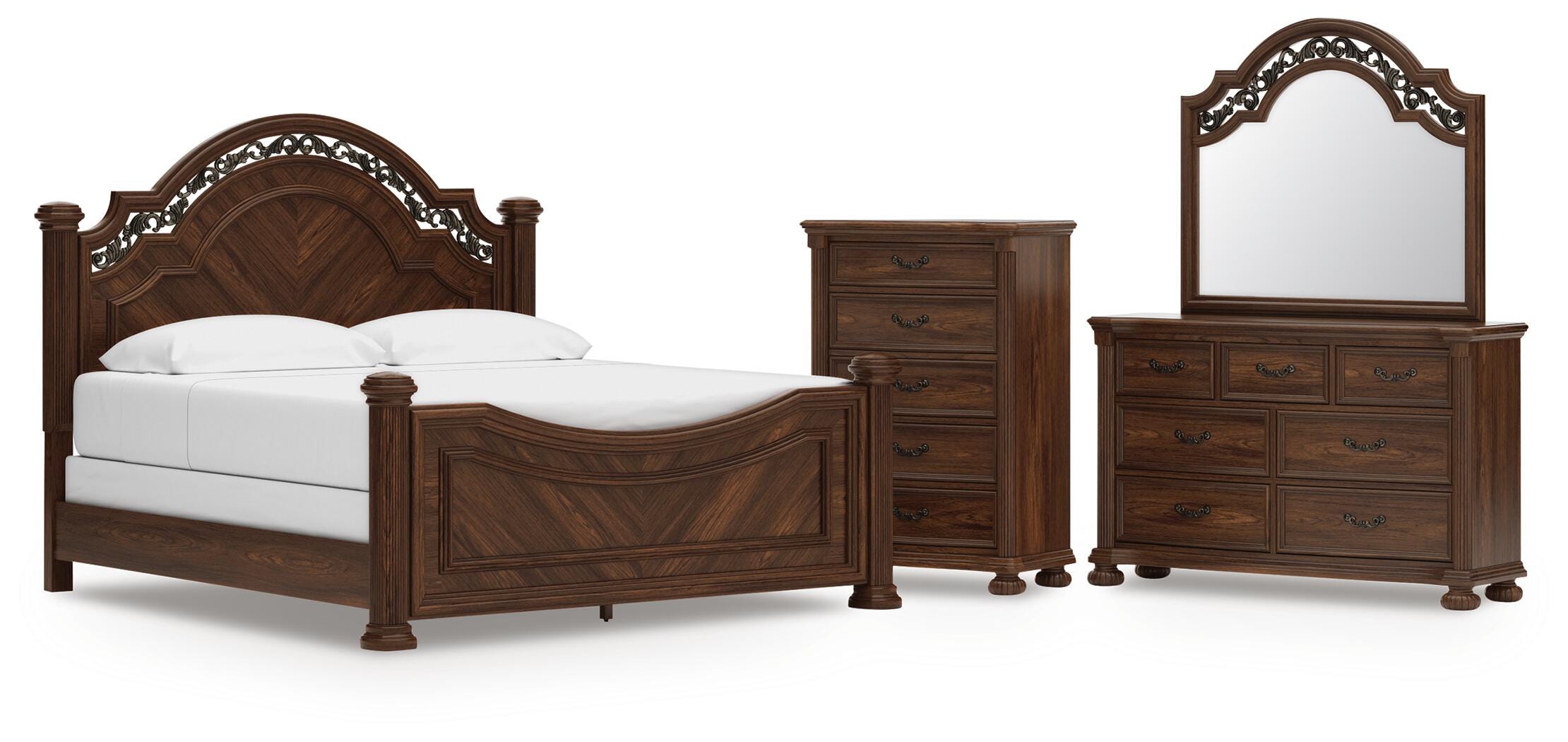 Lavinton Poster Bed, Dresser, Mirror and Chest