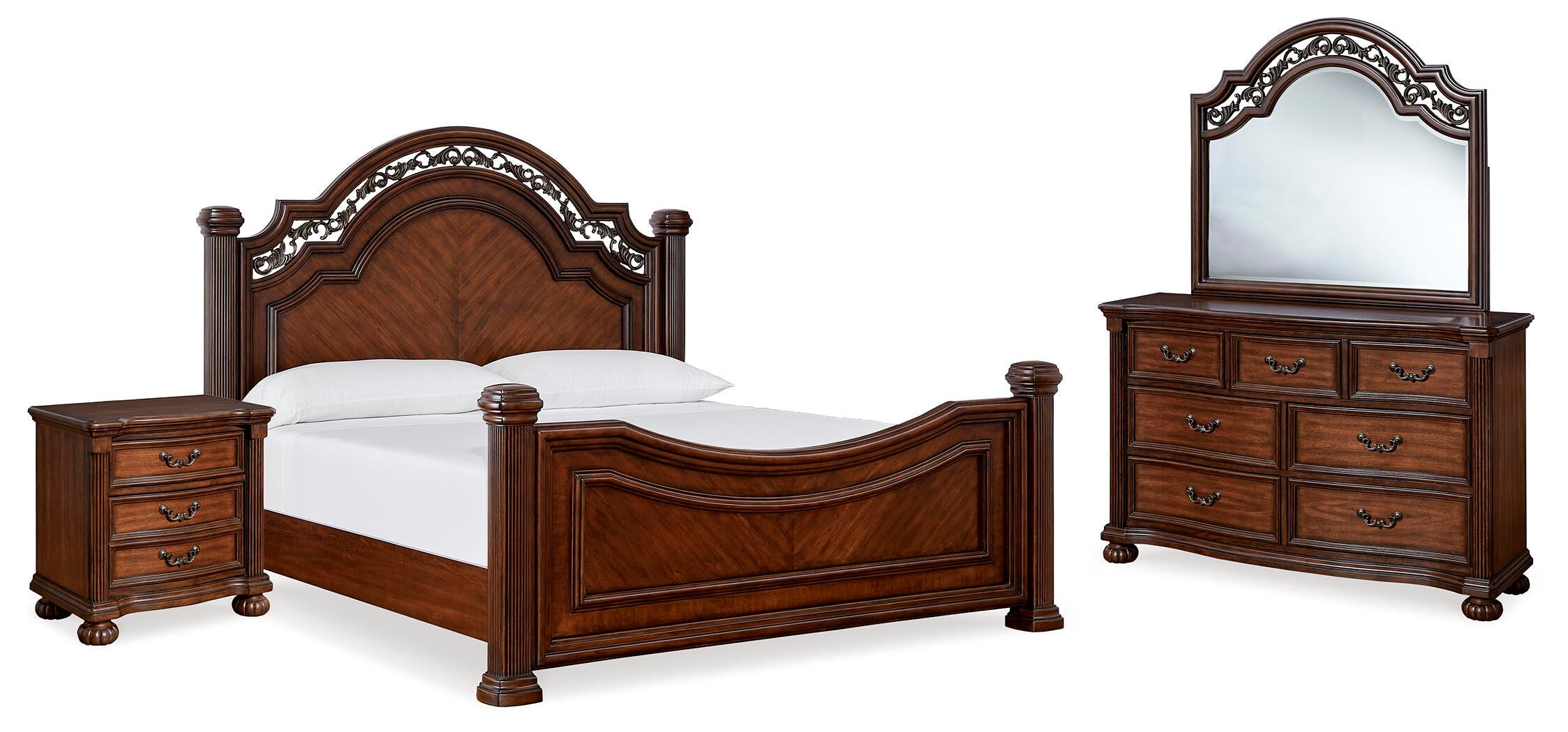 Lavinton Poster Bed, Dresser, Mirror and Nightstand