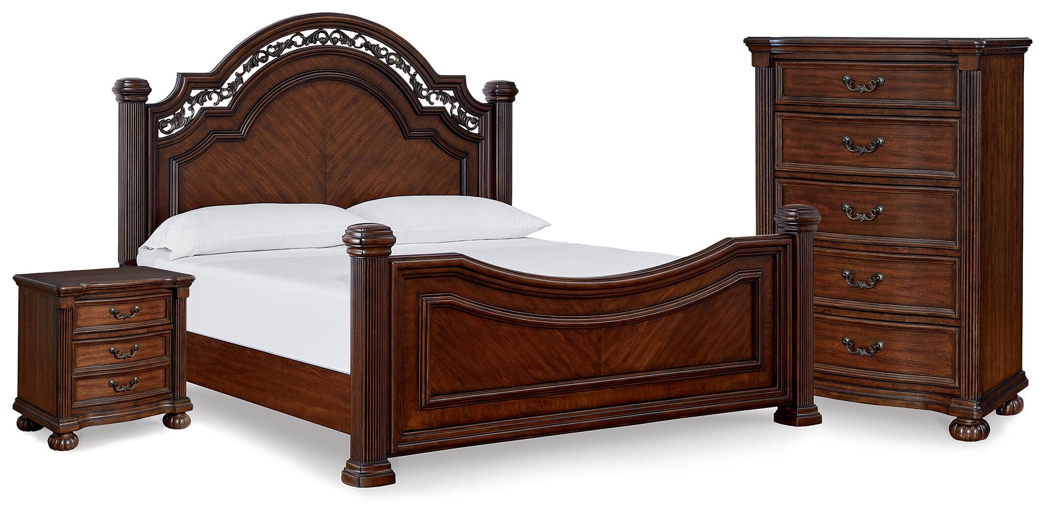 Lavinton Poster Bed, Chest and Nightstand
