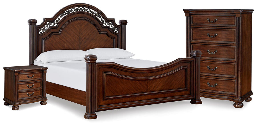 Lavinton Poster Bed, Chest and Nightstand