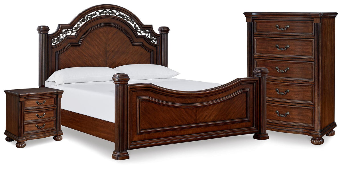 Lavinton Poster Bed, Chest and Nightstand