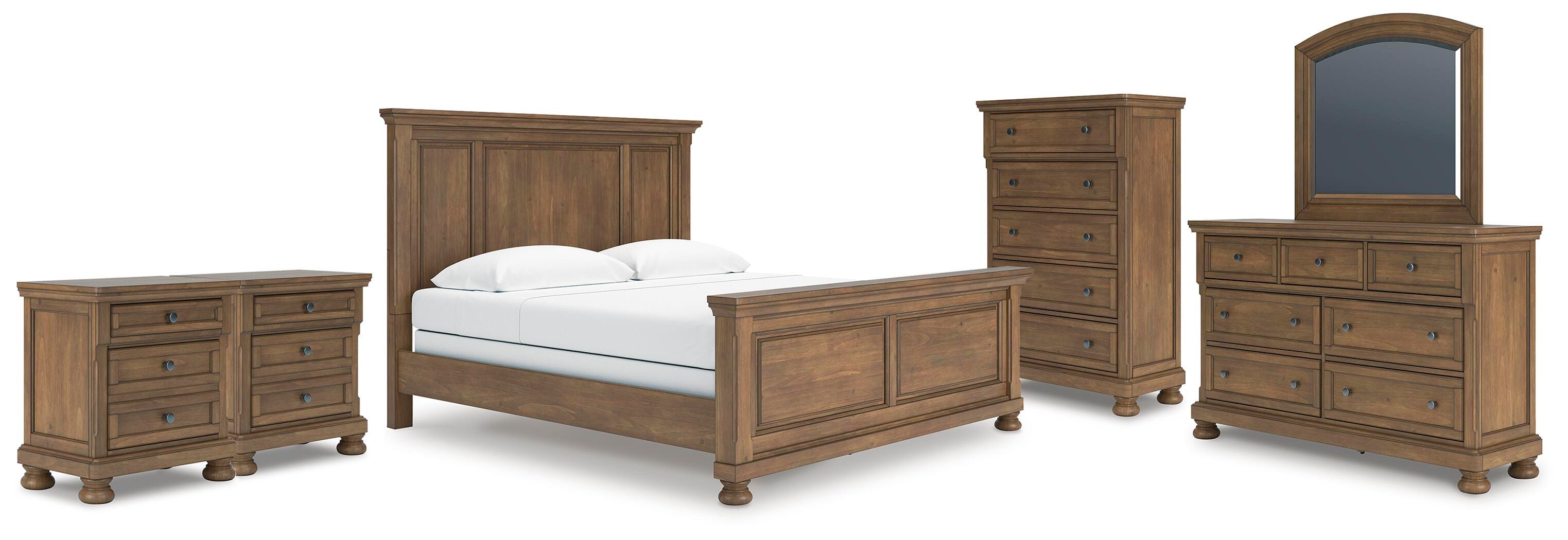 Feddinger Panel Bed, Dresser, Mirror, Chest and 2 Nightstands