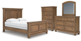 Feddinger Panel Bed with Mirrored Dresser and Chest