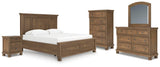 Feddinger Panel Storage Bed. Dresser, Mirror, Chest and Nightstand