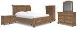 Feddinger Sleigh Bed, Dresser, Mirror, Chest and 2 Nightstands