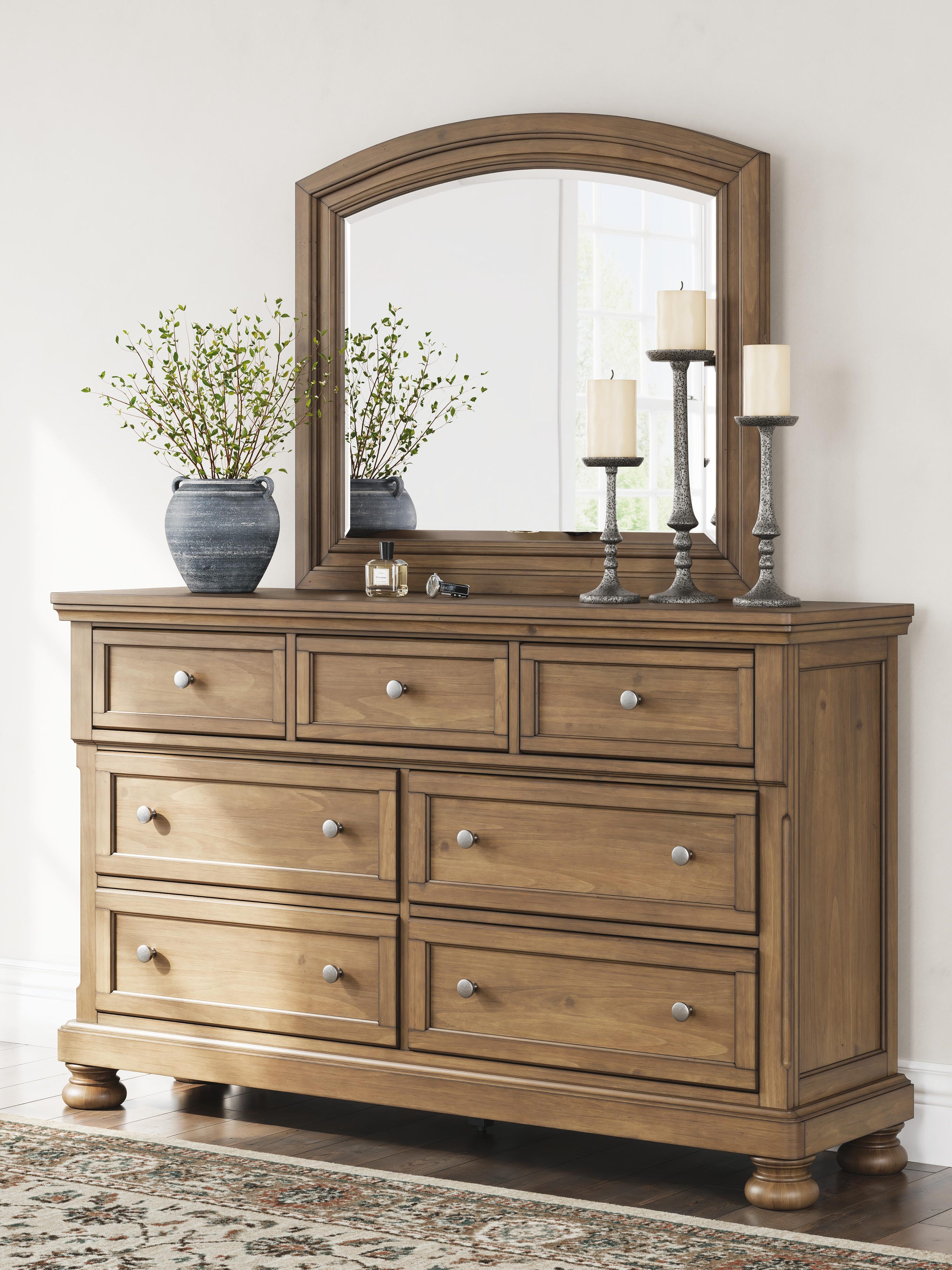 Feddinger Sleigh Bed, Dresser, Mirror, Chest and Nightstand