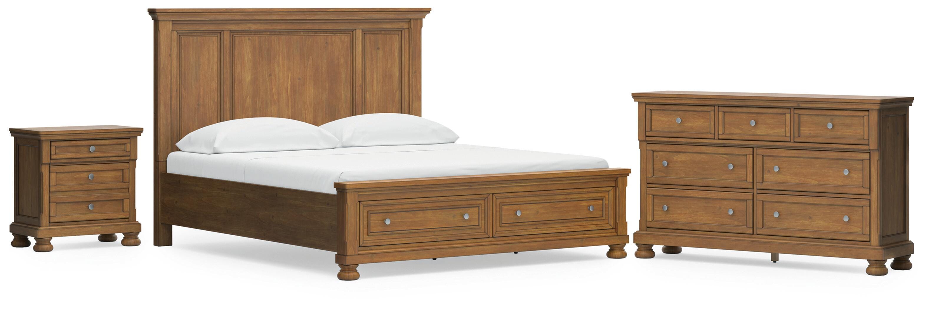 Feddinger Panel Storage Bed, Dresser and Nightstand