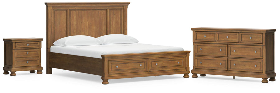 Feddinger Panel Storage Bed, Dresser and Nightstand