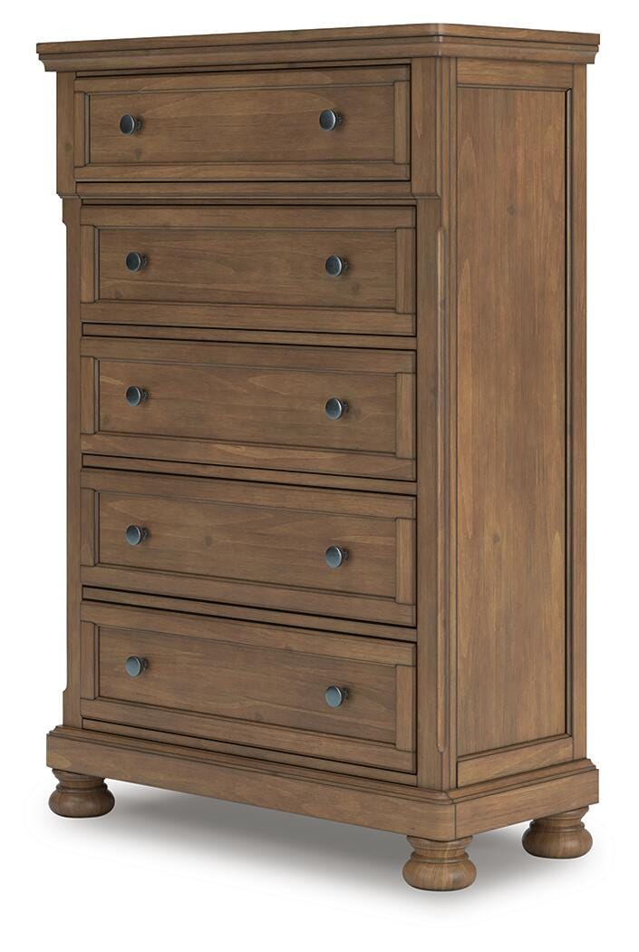 Feddinger Storage Sleigh Bed with Mirrored Dresser, Chest and Nightstand