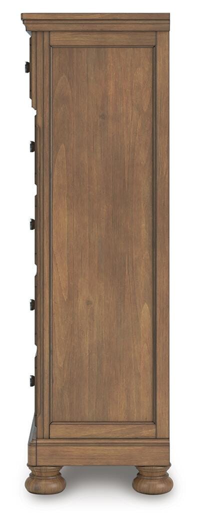 Feddinger Sleigh Bed, Dresser, Mirror, Chest and Nightstand