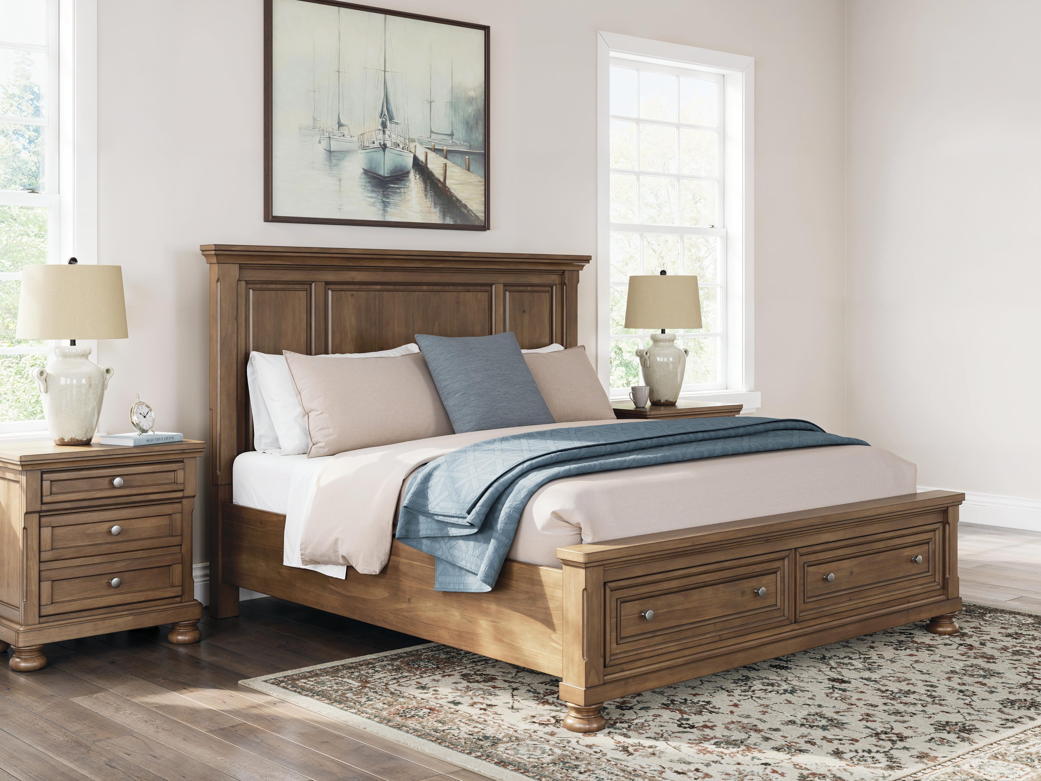 Feddinger Panel Storage Bed. Dresser, Mirror, Chest and Nightstand