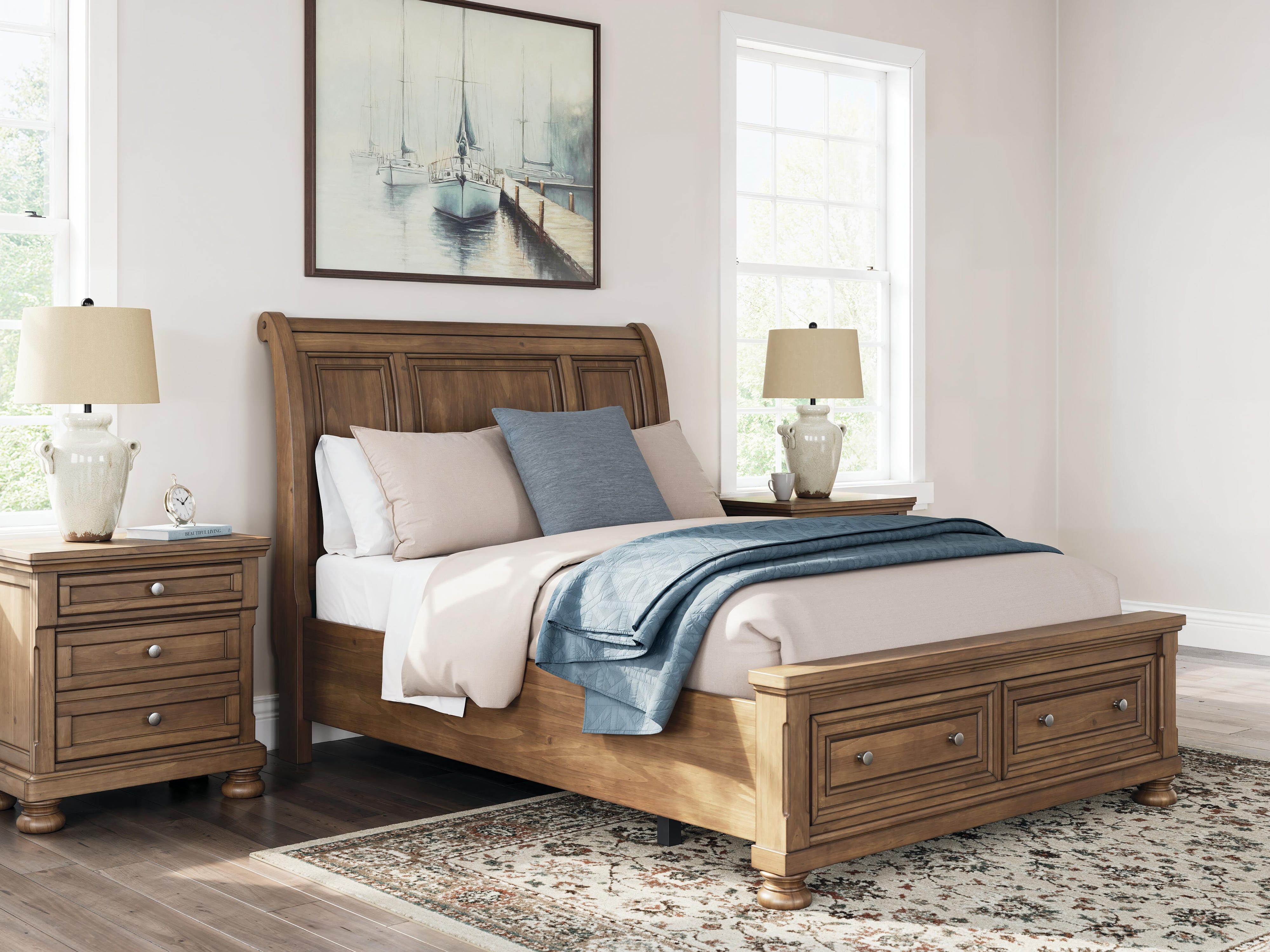 Feddinger Sleigh Storage Bed, Dresser and Mirror