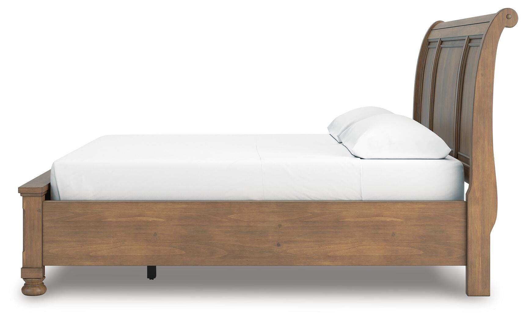 Feddinger Storage Sleigh Bed with Mirrored Dresser and Nightstand
