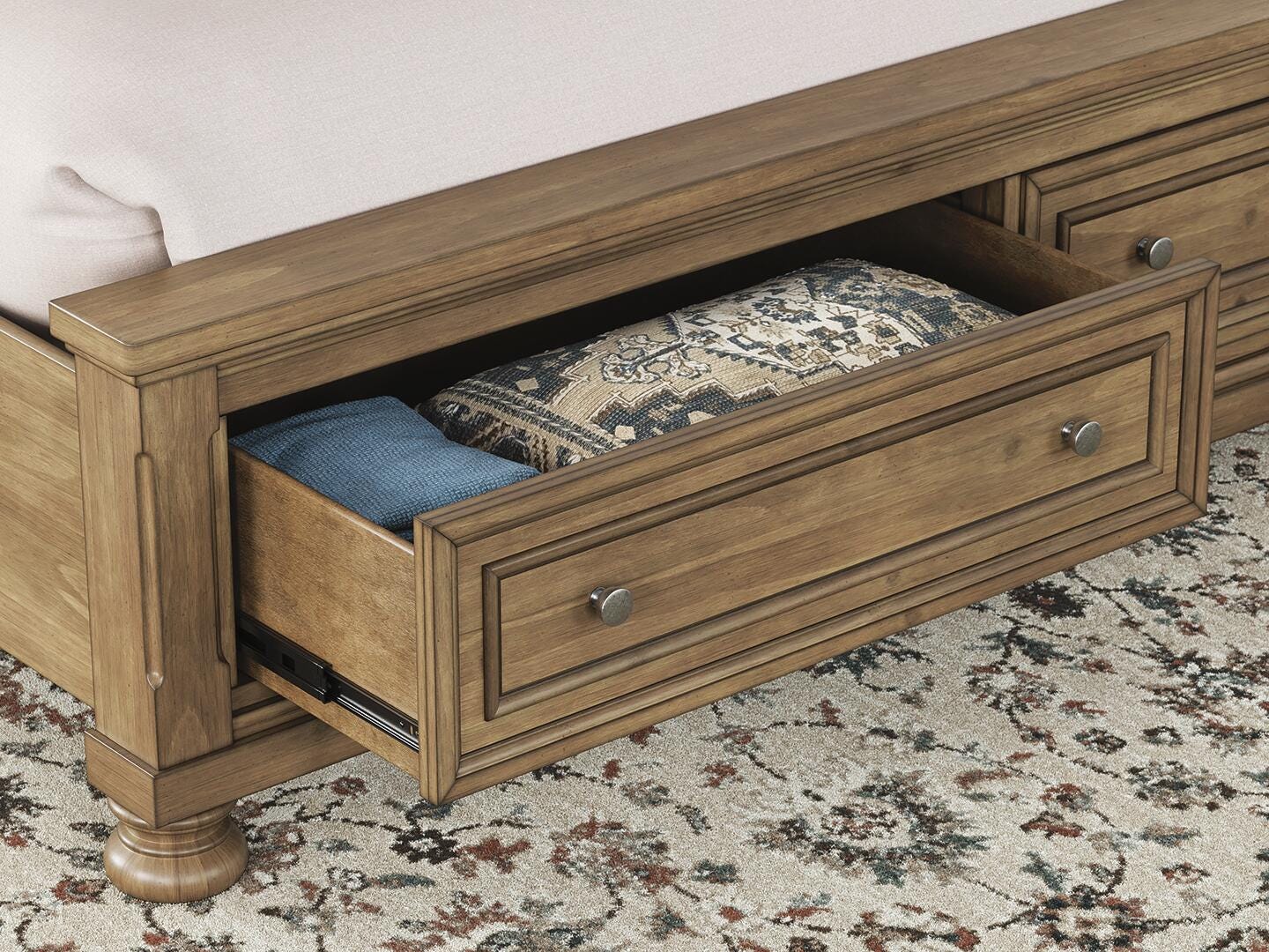 Feddinger Storage Sleigh Bed with Dresser and Nightstand