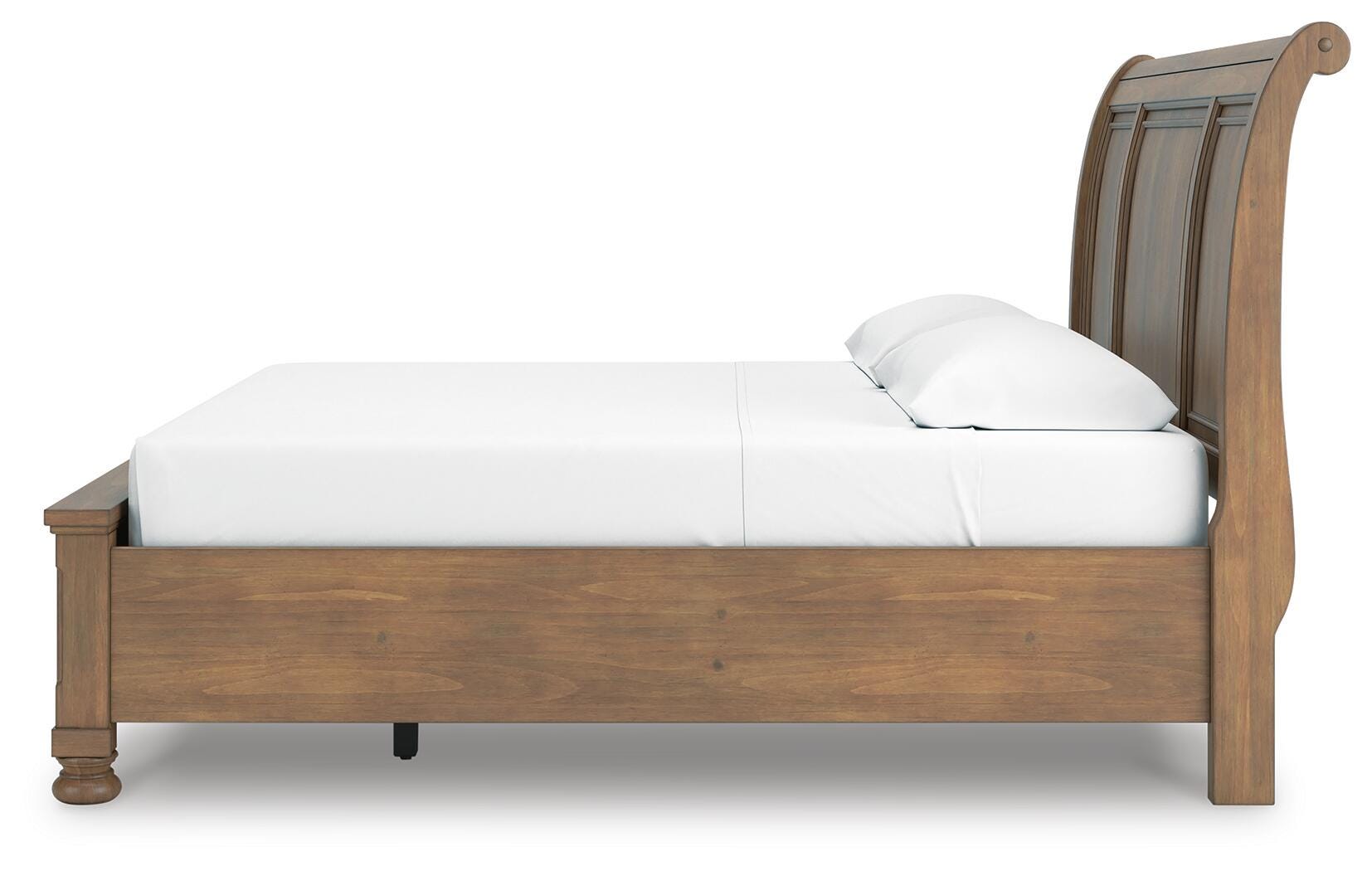 Feddinger Storage Sleigh Bed with Mirrored Dresser and Chest