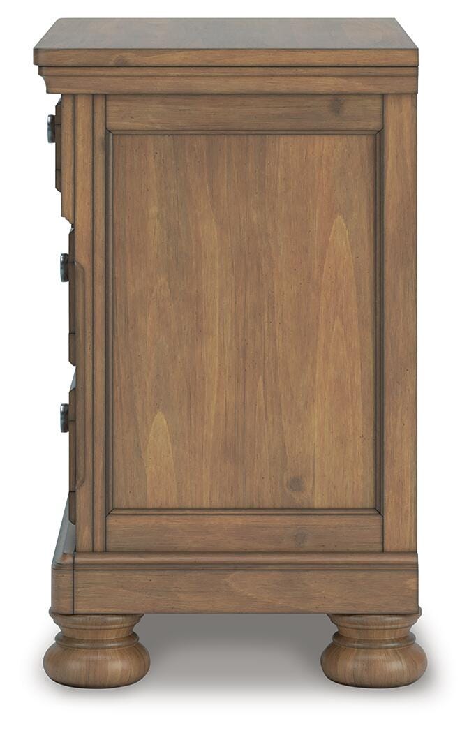 Feddinger Storage Sleigh Bed with Mirrored Dresser, Chest and Nightstand