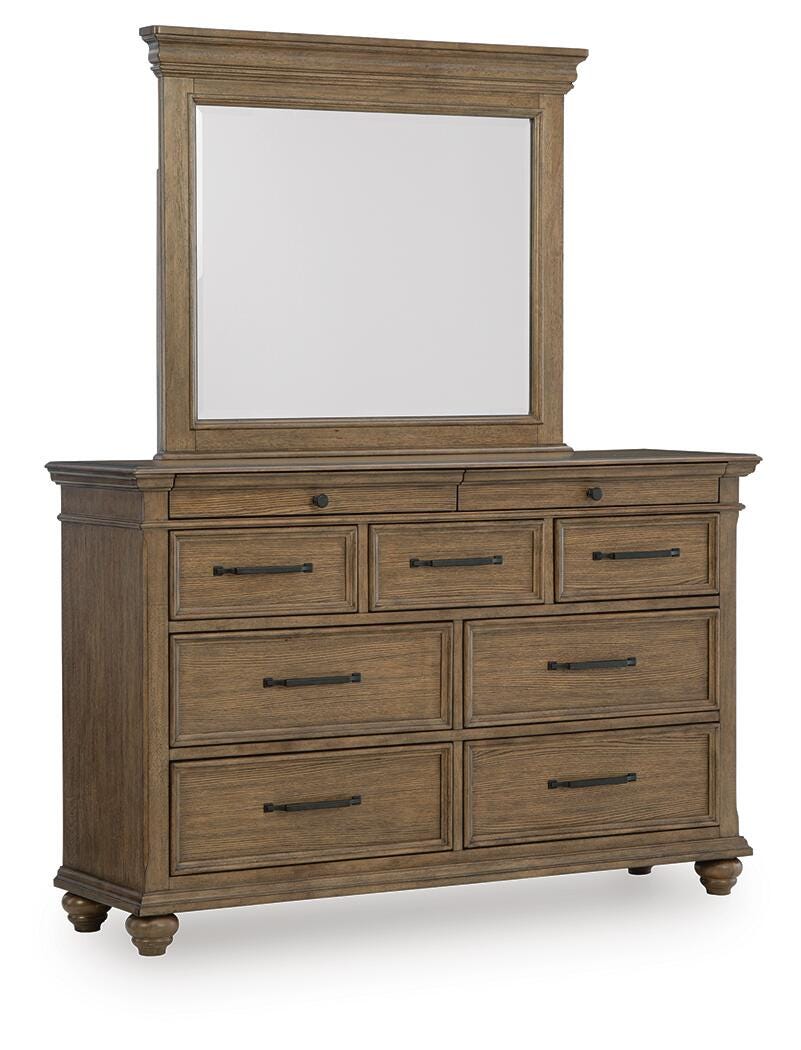 Karallin Panel Storage Bed, Dresser and Mirror