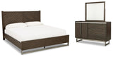 Arkenton Panel Bed with Mirrored Dresser
