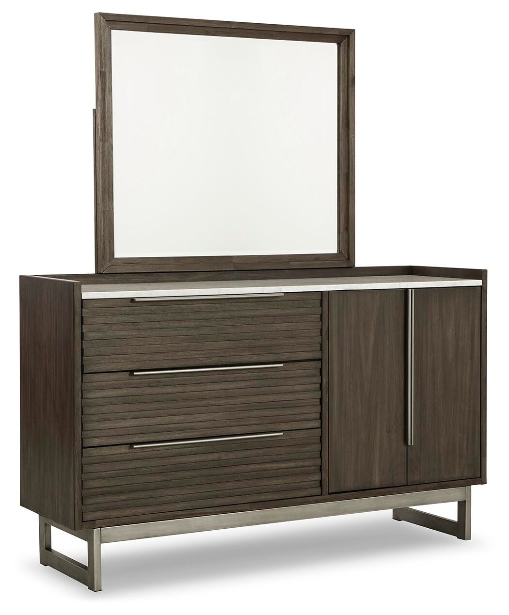Arkenton Panel Bed with Mirrored Dresser