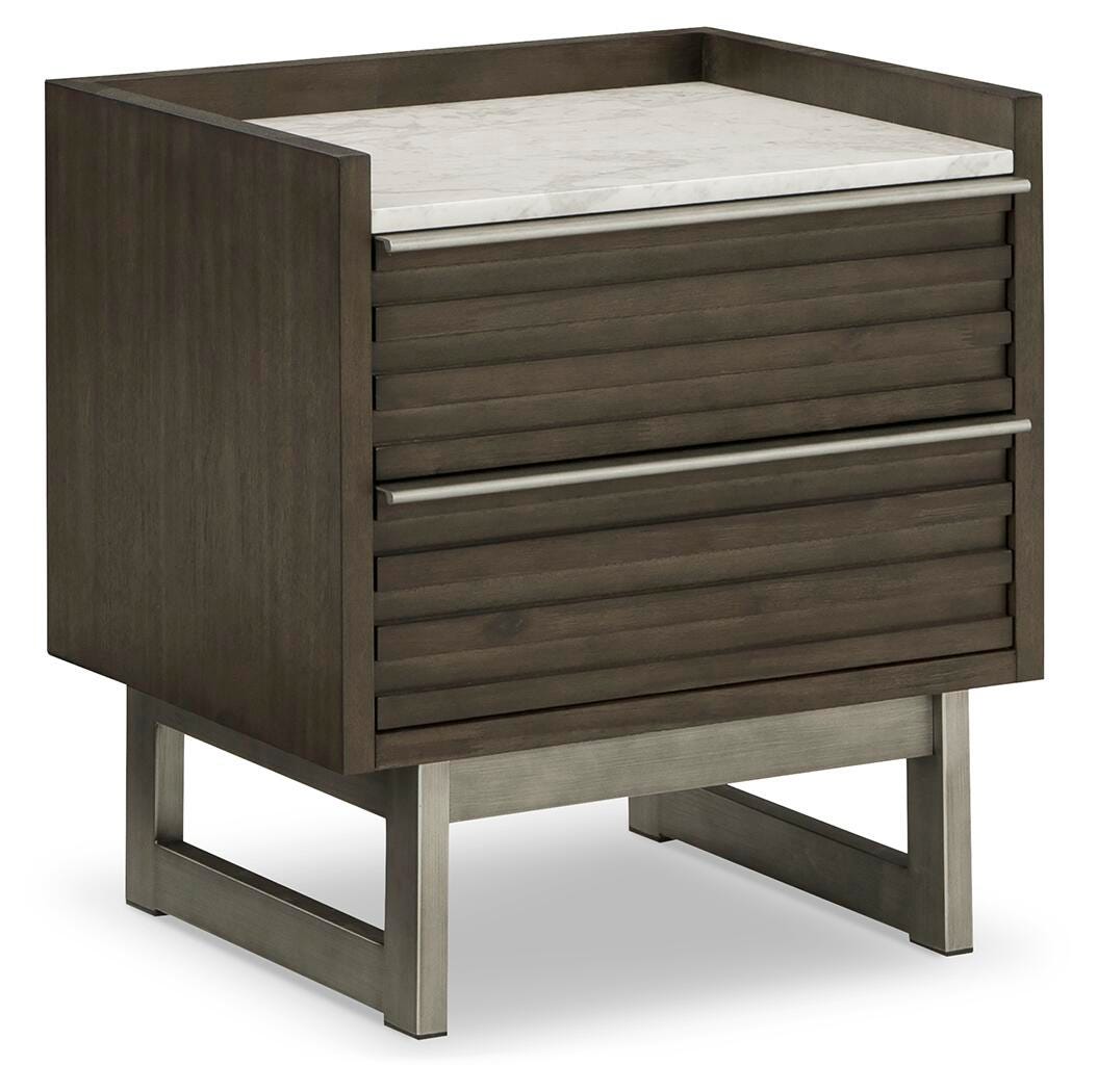 Arkenton Panel Bed with Mirrored Dresser and 2 Nightstands
