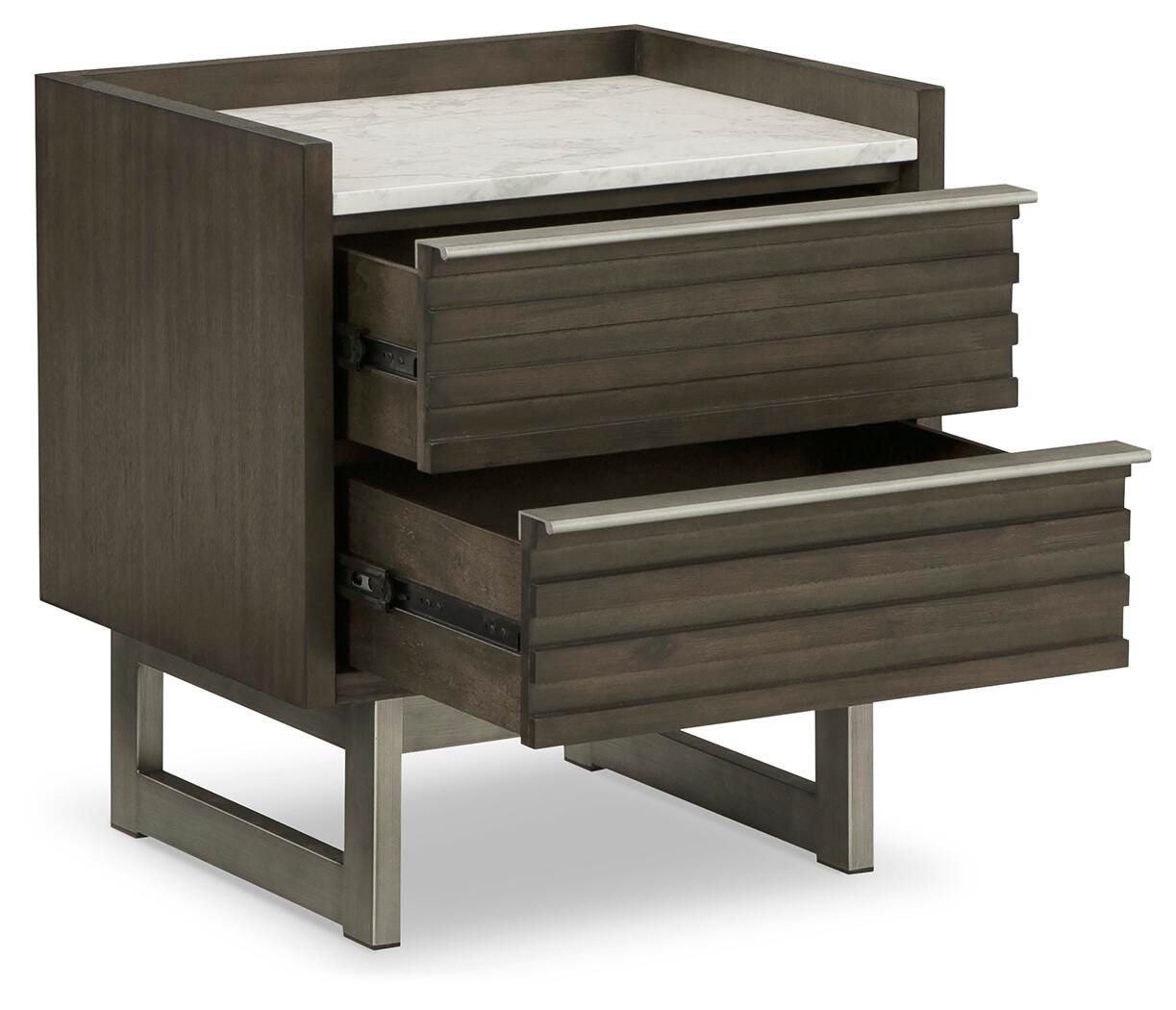 Arkenton Panel Bed with Mirrored Dresser and 2 Nightstands