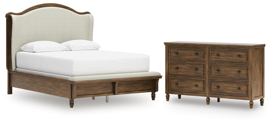Sturlayne Upholstered Panel Bed and Dresser