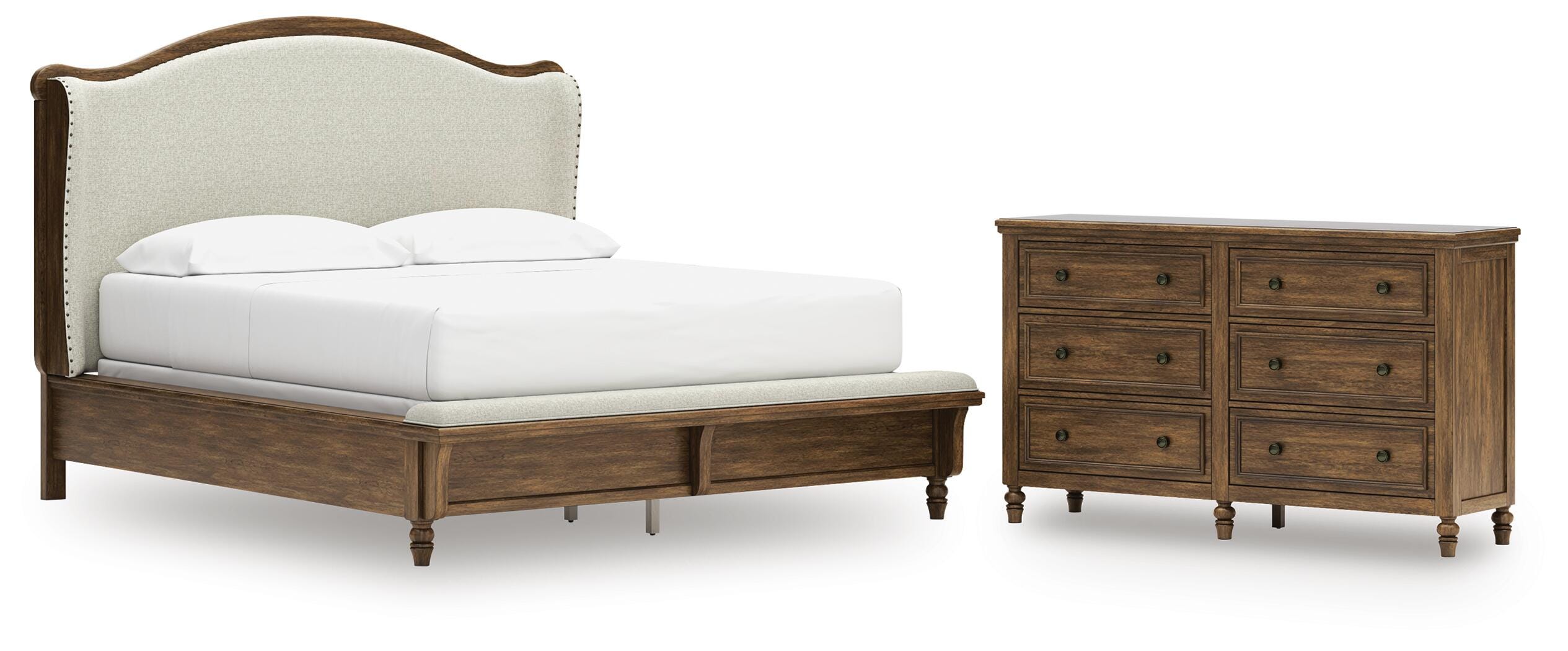 Sturlayne Upholstered Panel Bed and Dresser