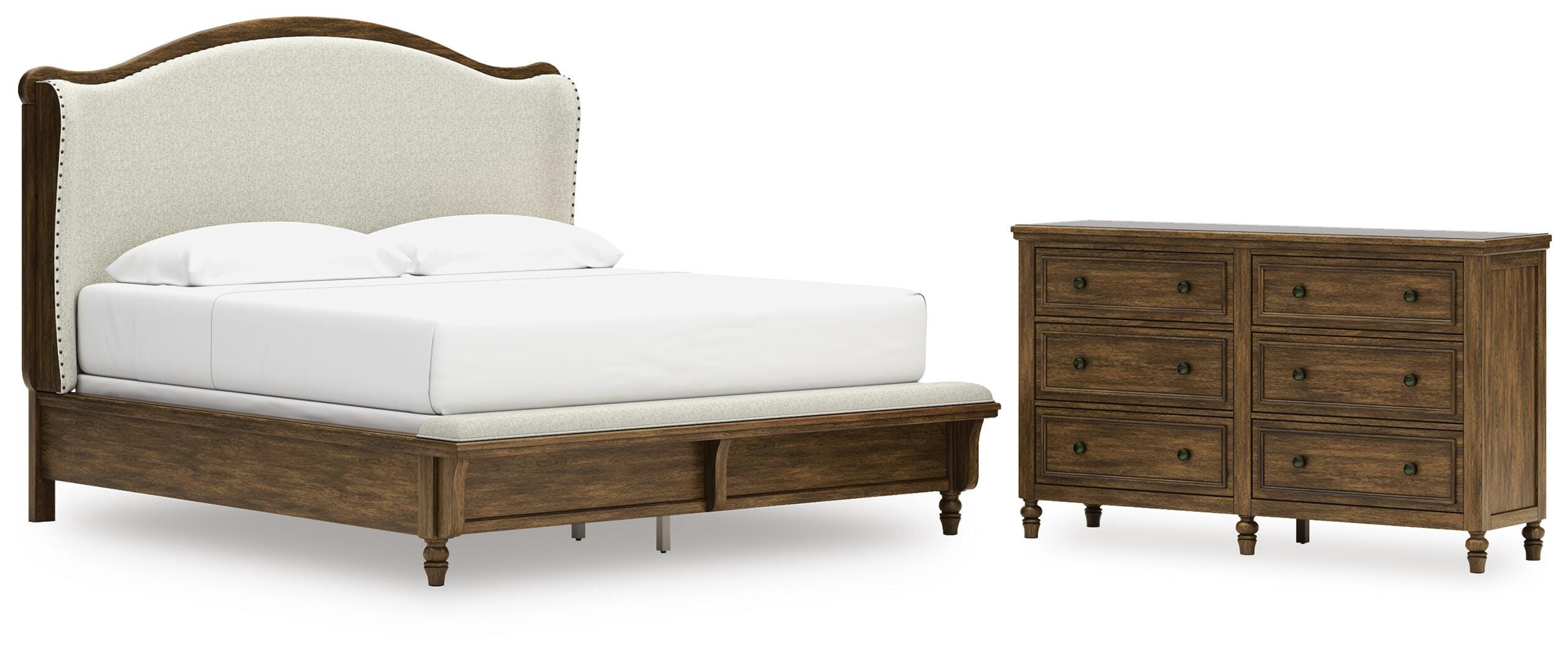 Sturlayne Upholstered Panel Bed and Dresser