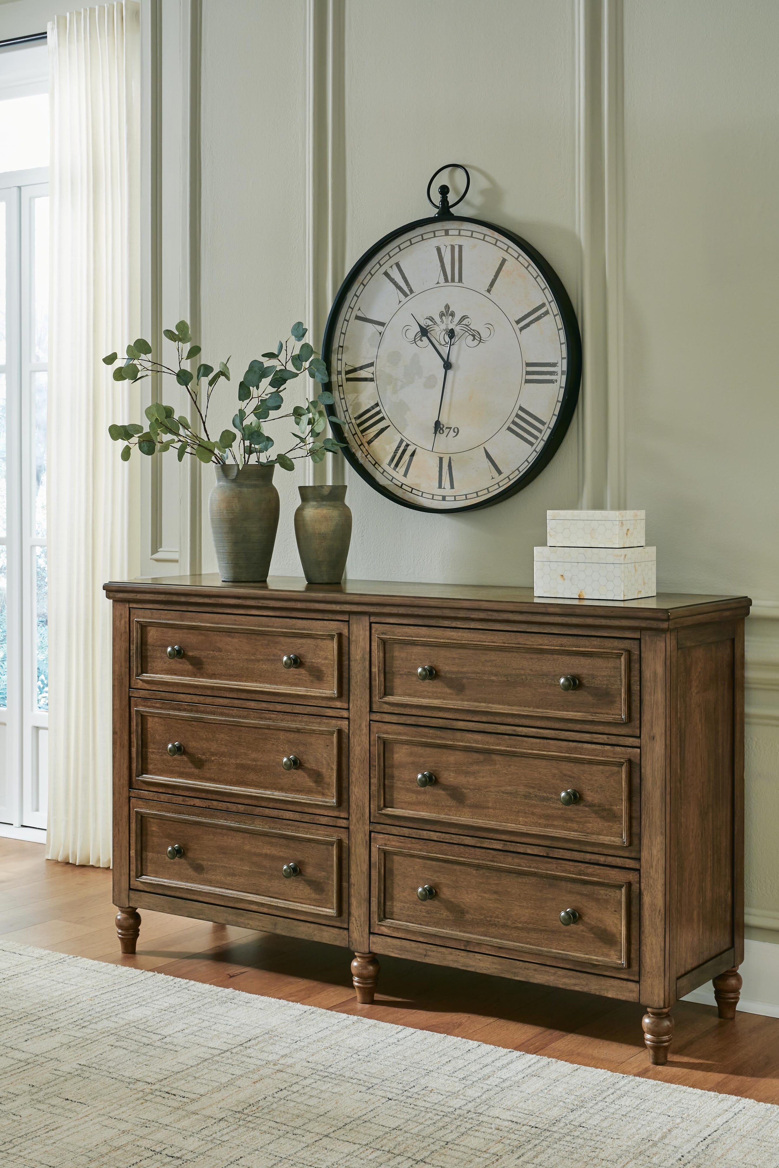 Sturlayne Upholstered Panel Bed, Dresser and 2 Nightstands