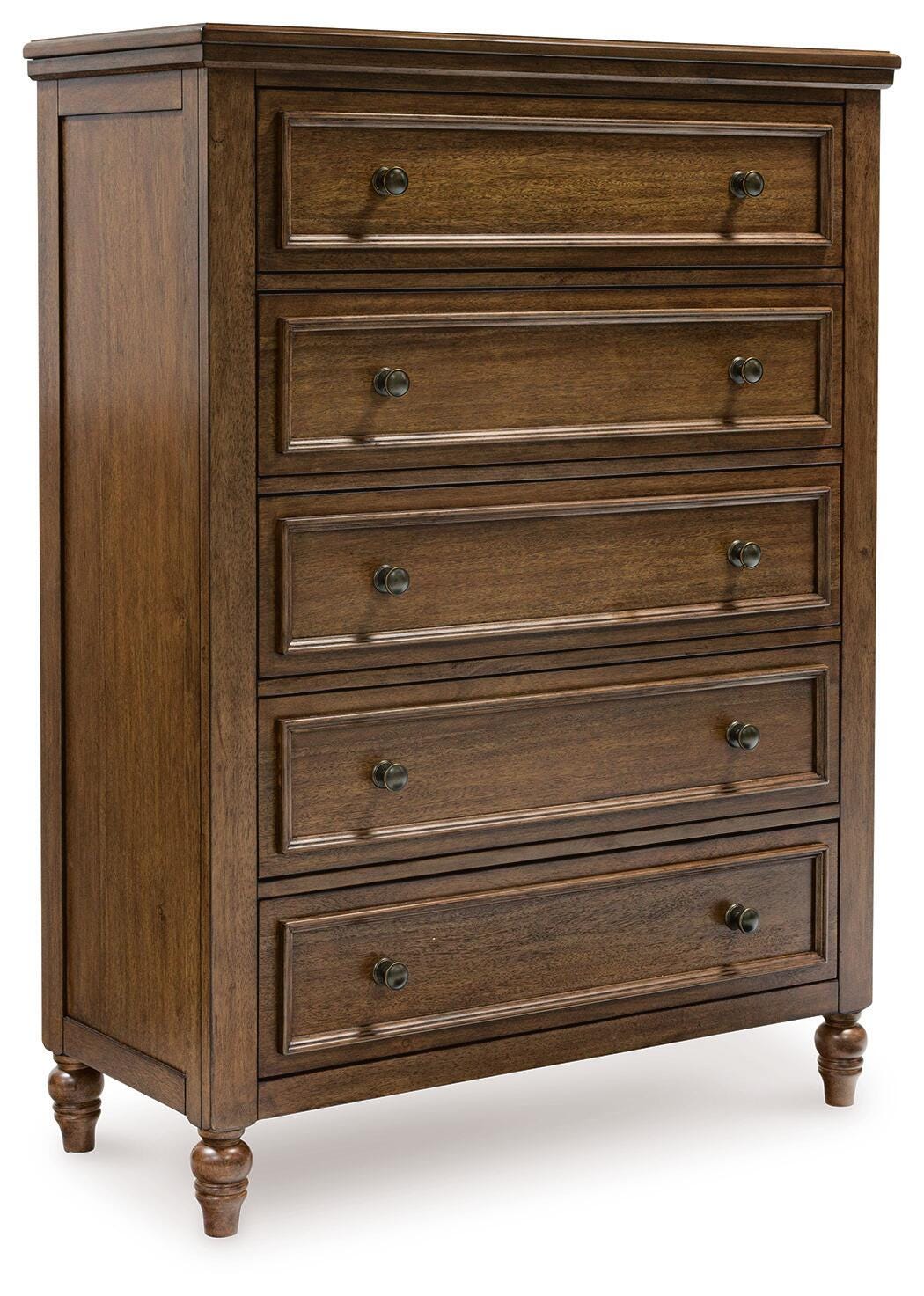 Sturlayne Upholstered Panel Bed, Dresser, Mirror, Chest and Nightstand