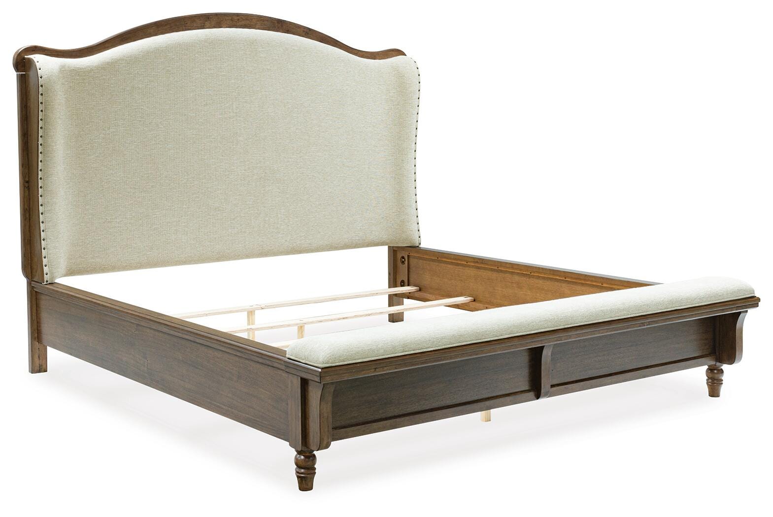 Sturlayne Upholstered Panel Bed, Dresser and Mirror
