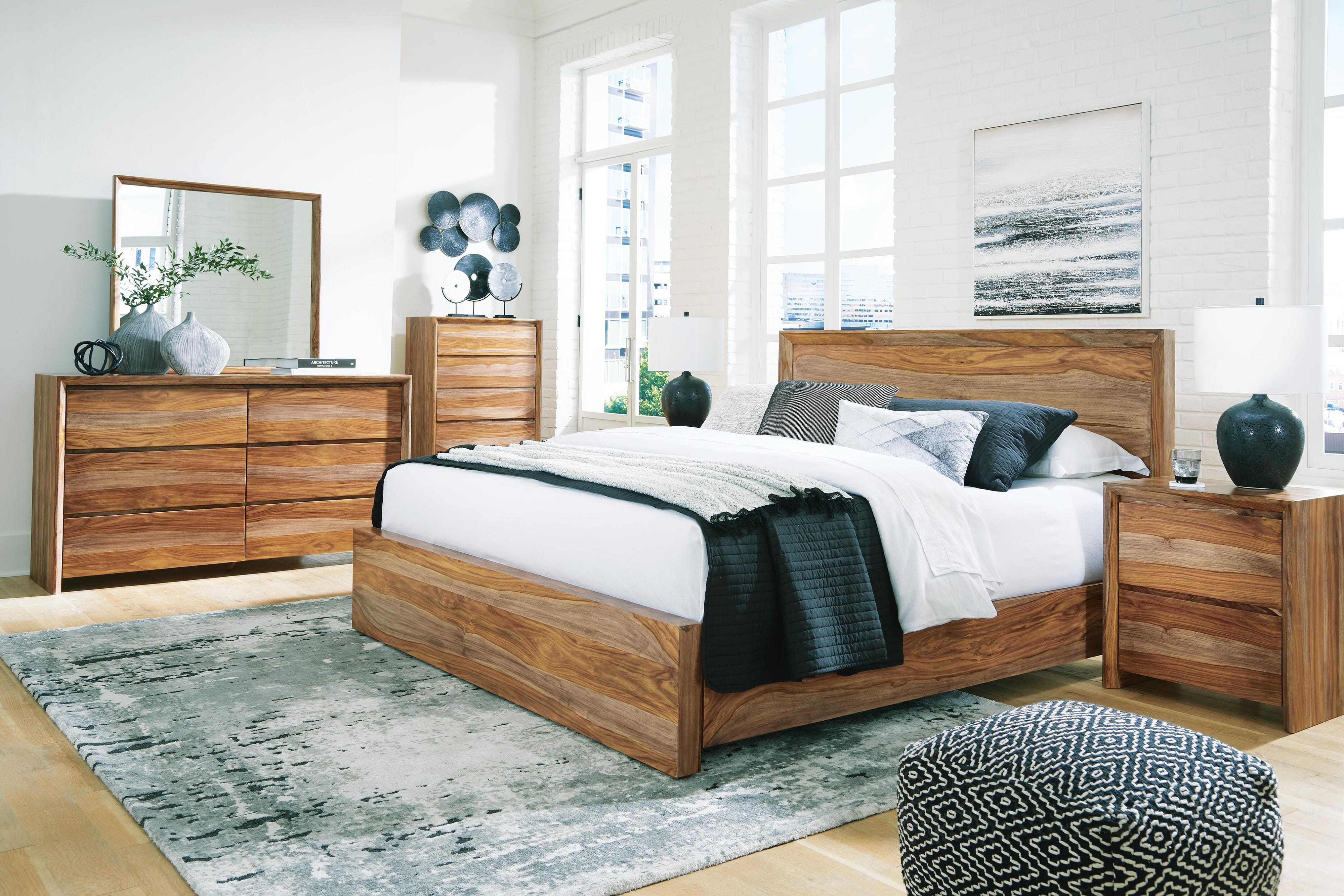 Dressonni Panel Bed, Dresser and Mirror