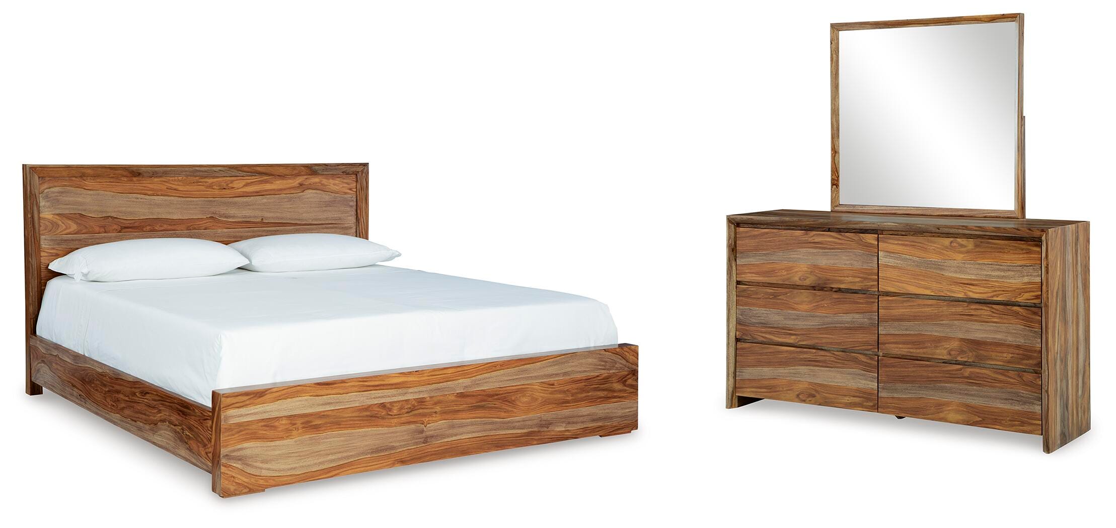Dressonni Panel Bed, Dresser and Mirror