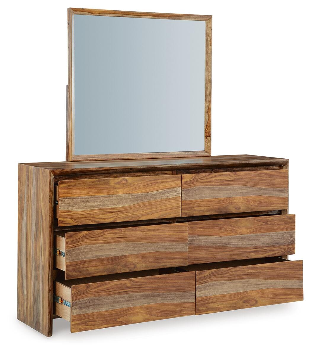 Dressonni Panel Bed, Dresser and Mirror