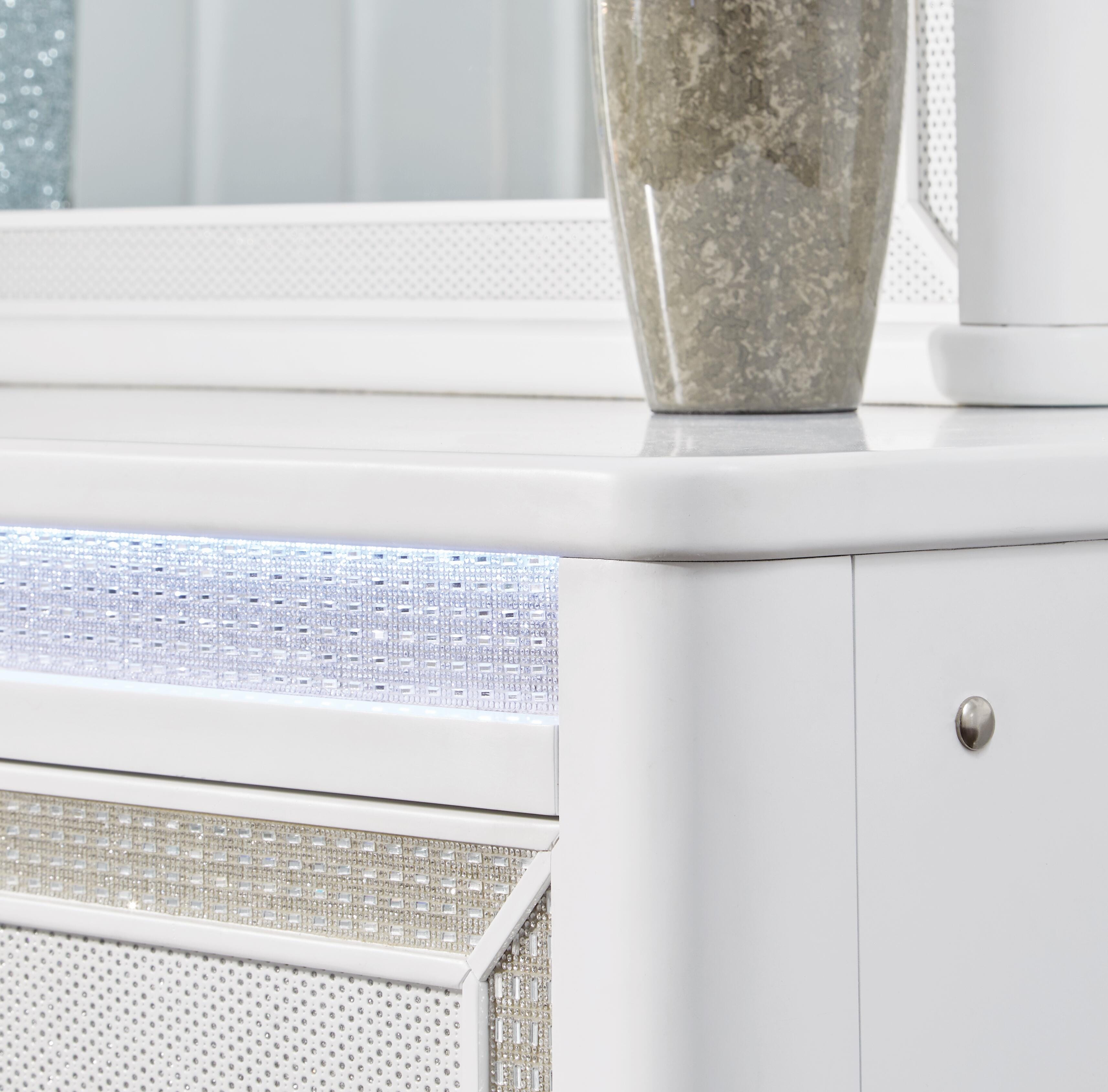 Chalanna Upholstered Storage Bed with Mirrored Dresser