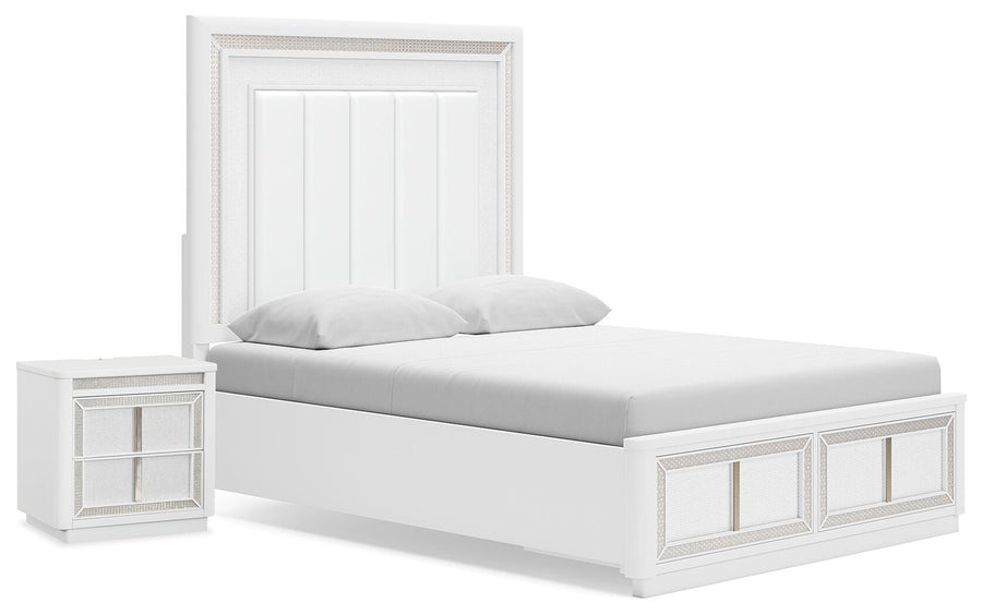 Chalanna Panel Storage Bed and Nightstand