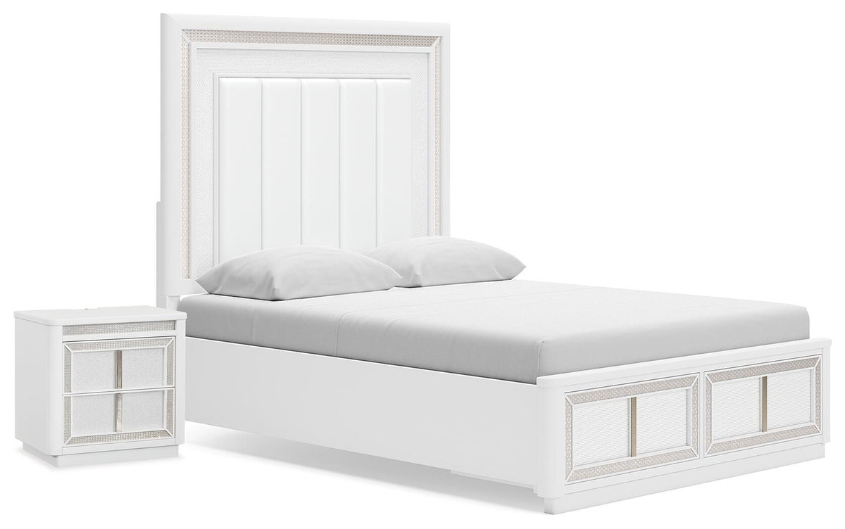 Chalanna Panel Storage Bed and Nightstand