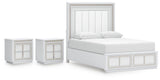 Chalanna Upholstered Storage Bed and 2 Nightstands