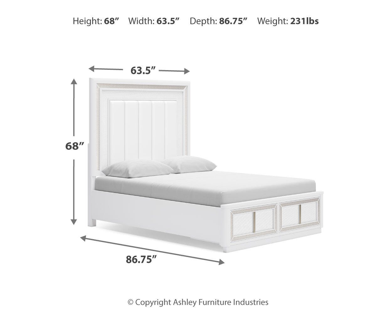 Chalanna Upholstered Storage Bed and 2 Nightstands