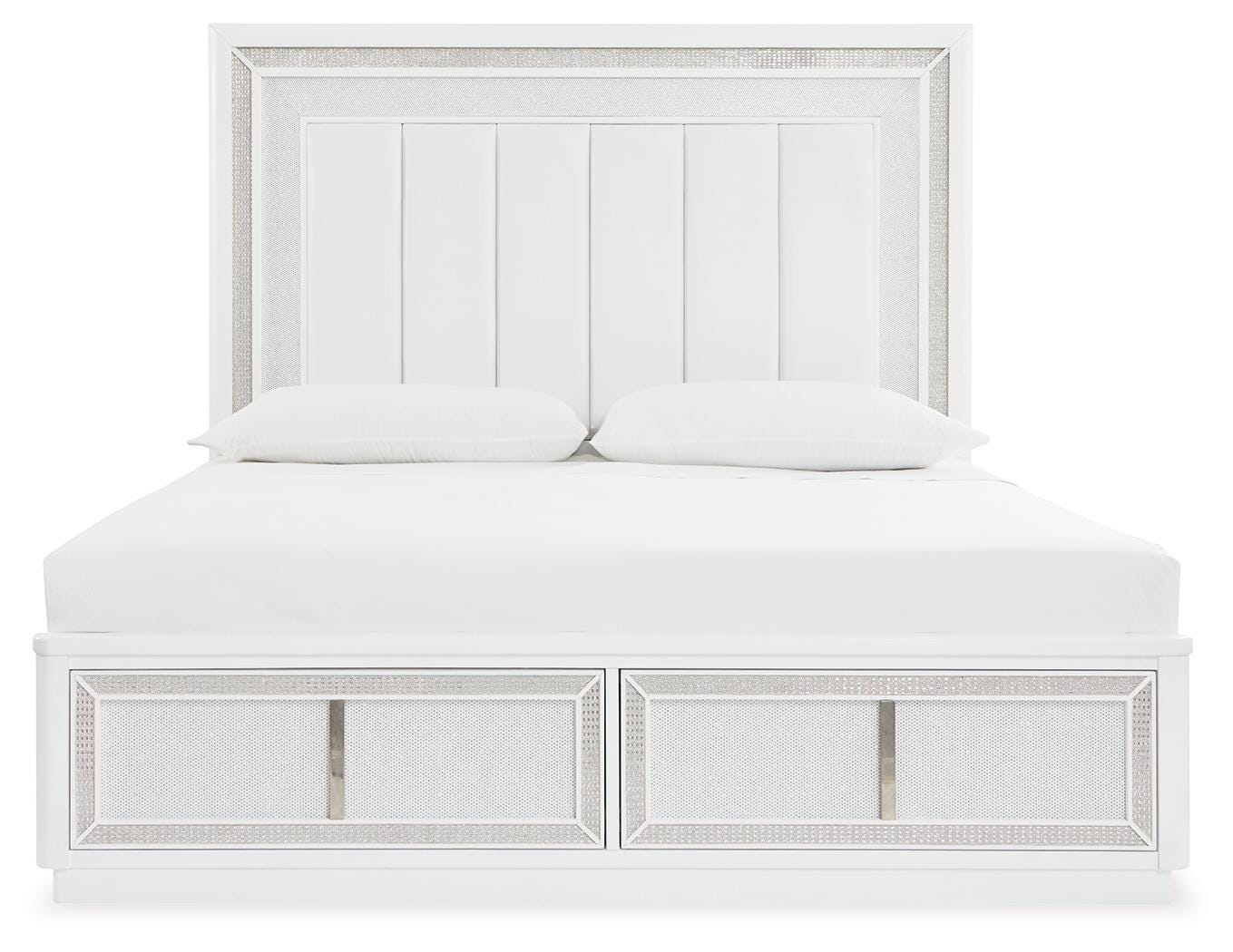 Chalanna Upholstered Storage Bed, Dresser, Mirror and Chest