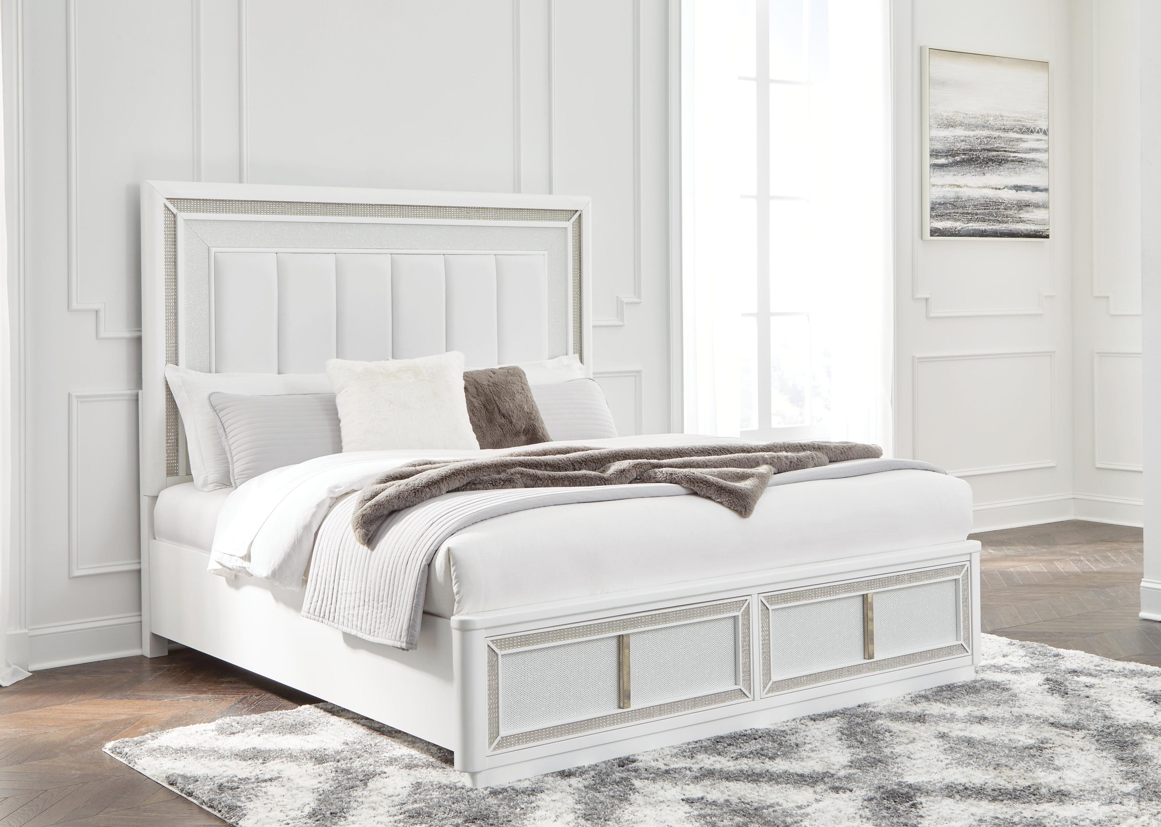 Chalanna Upholstered Storage Bed with Mirrored Dresser