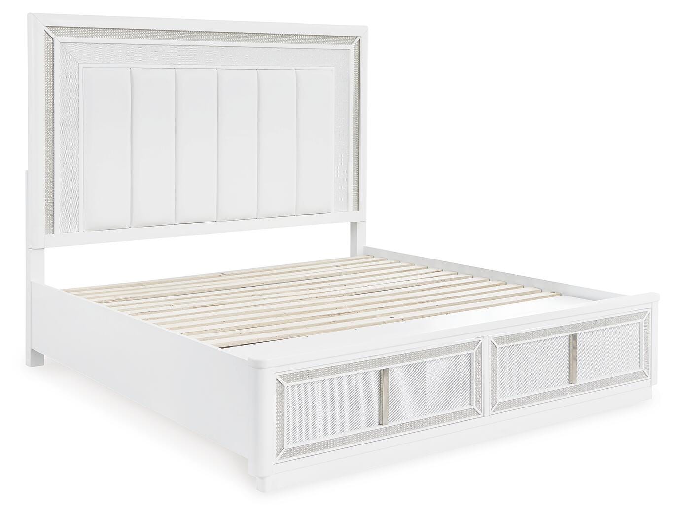 Chalanna Upholstered Storage Bed, Dresser, Mirror, Chest and 2 Nightstands