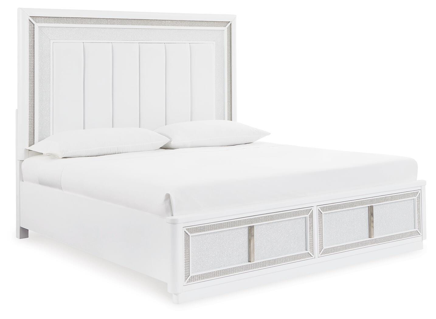 Chalanna Upholstered Storage Bed, Dresser, Mirror, Chest and Nightstand