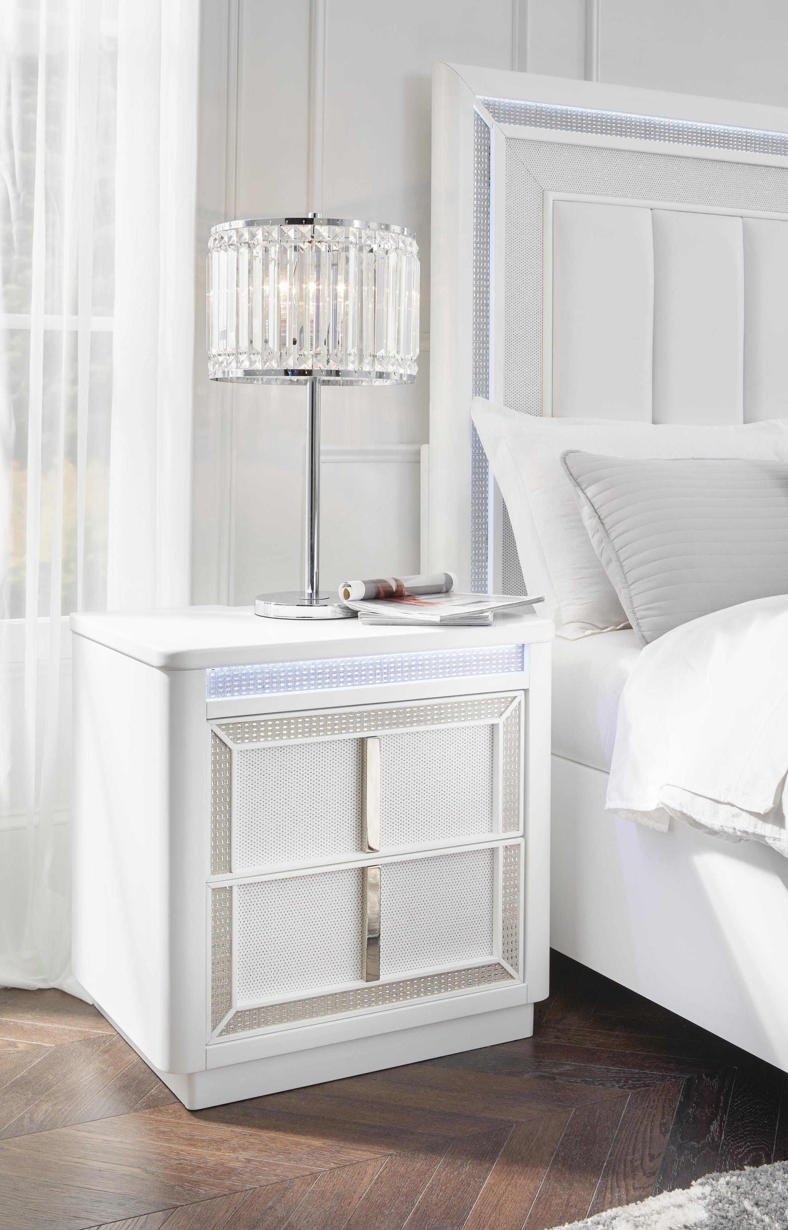 Chalanna Upholstered Storage Bed and 2 Nightstands