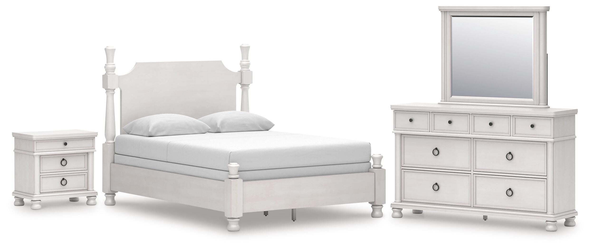 Rowlenstown Poster Bed, Dresser, Mirror and Nightstand