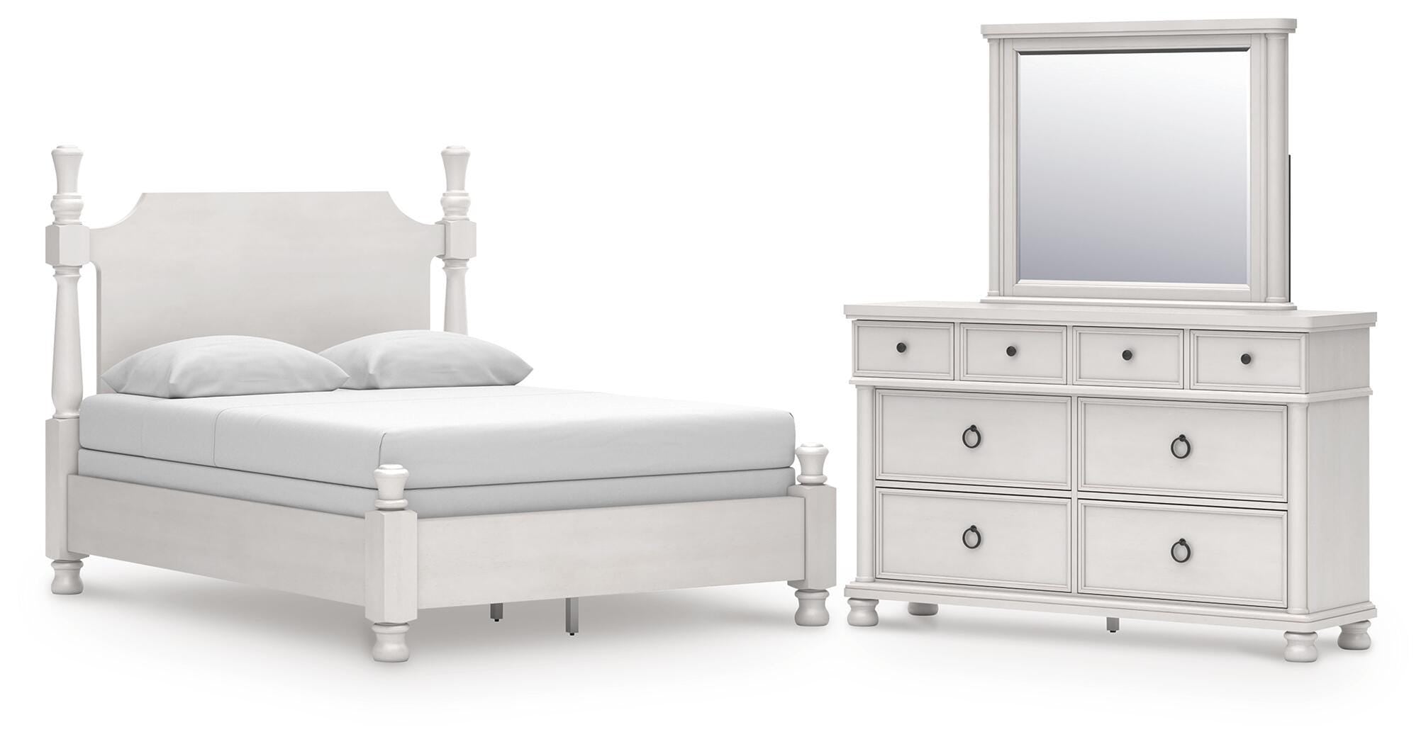 Rowlenstown Poster Bed, Dresser and Mirror