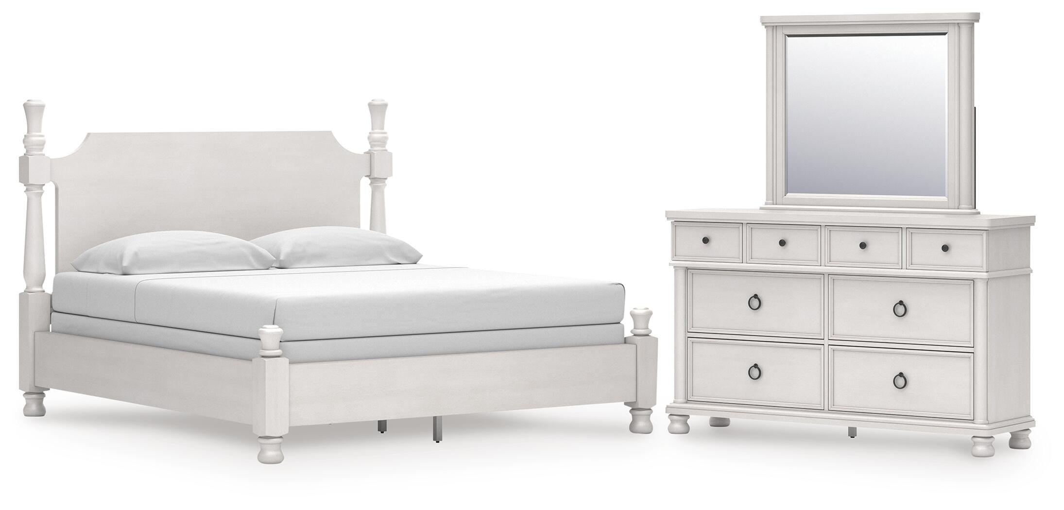Rowlenstown Poster Bed, Dresser and Mirror