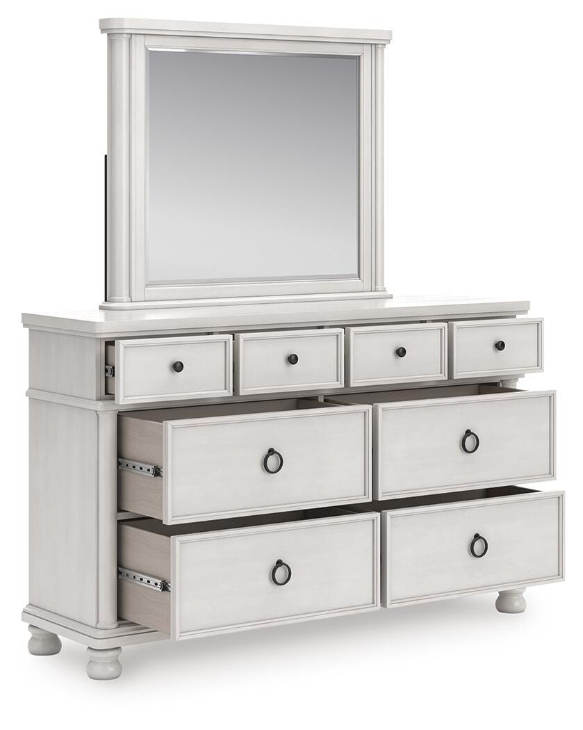 Rowlenstown Poster Bed, Dresser, Mirror and Nightstand