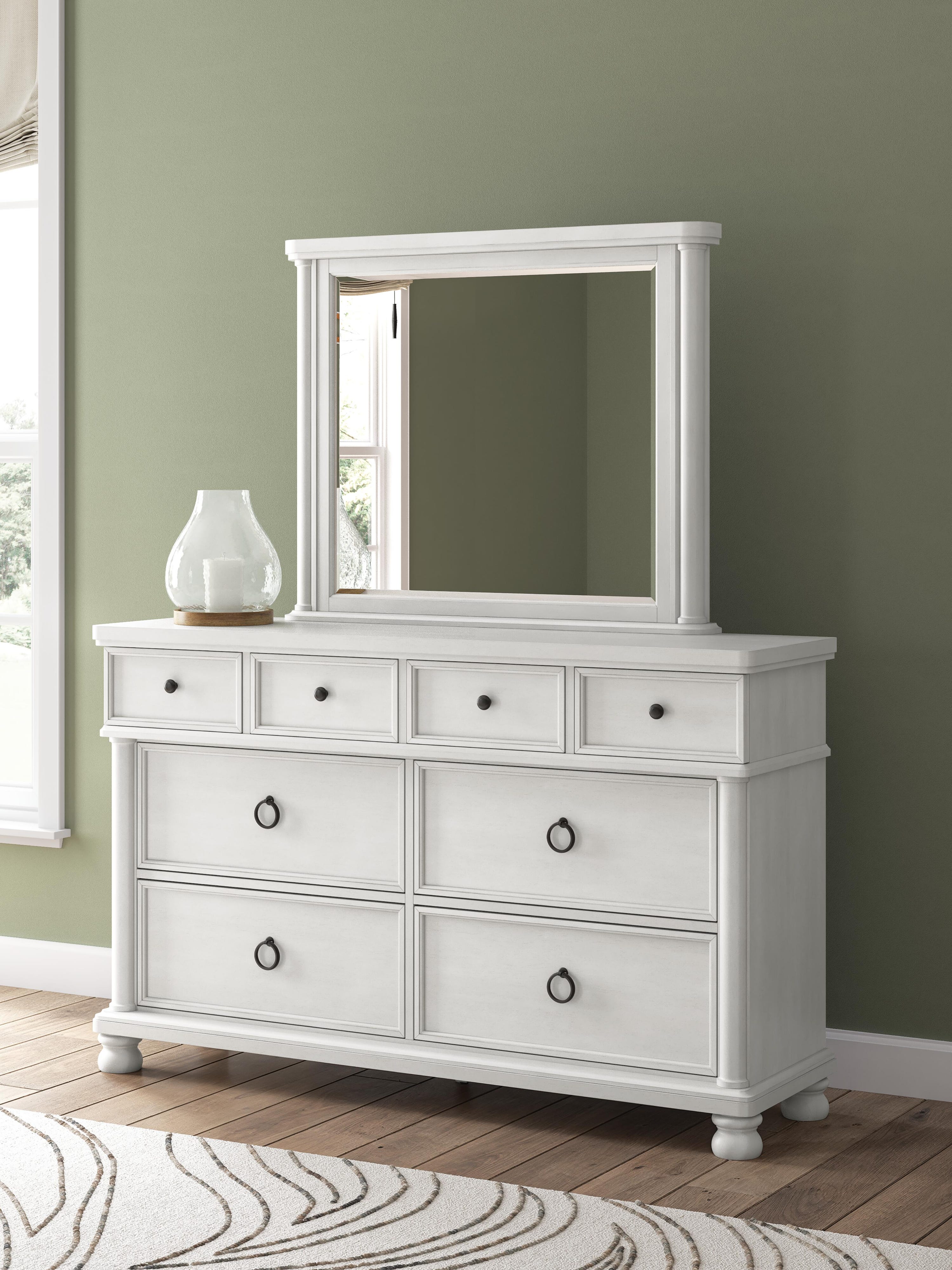 Rowlenstown Poster Bed, Dresser, Mirror and Nightstand