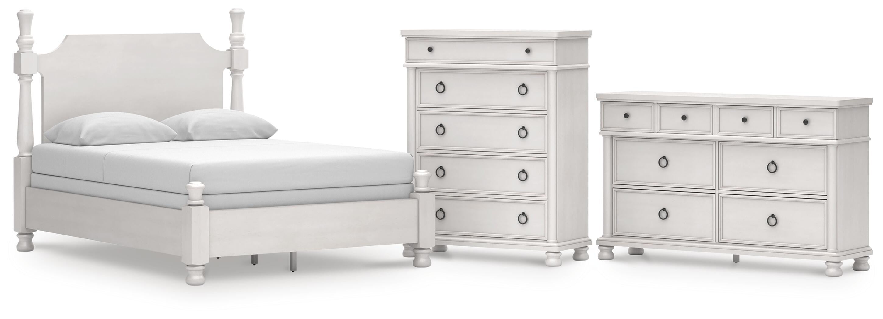 Rowlenstown Poster Bed, Dresser and Chest